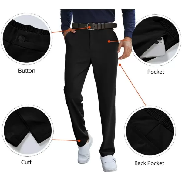 JMIERR Mens Golf Pants Slim Fit Stretch Dress Pants Running Travel Casual Pants with Pockets