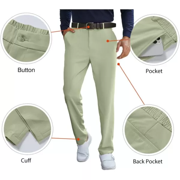 JMIERR Mens Golf Pants Slim Fit Stretch Dress Pants Running Travel Casual Pants with Pockets
