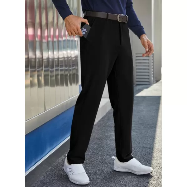 JMIERR Mens Golf Pants Slim Fit Stretch Dress Pants Running Travel Casual Pants with Pockets