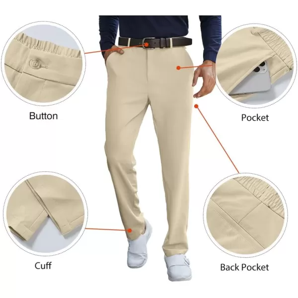 JMIERR Mens Golf Pants Slim Fit Stretch Dress Pants Running Travel Casual Pants with Pockets