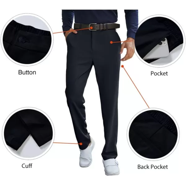 JMIERR Mens Golf Pants Slim Fit Stretch Dress Pants Running Travel Casual Pants with Pockets