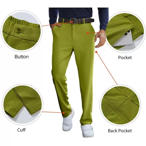 JMIERR Mens Golf Pants Slim Fit Stretch Dress Pants Running Travel Casual Pants with Pockets