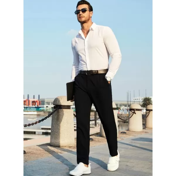 JMIERR Mens Golf Pants Slim Fit Stretch Dress Pants Running Travel Casual Pants with Pockets