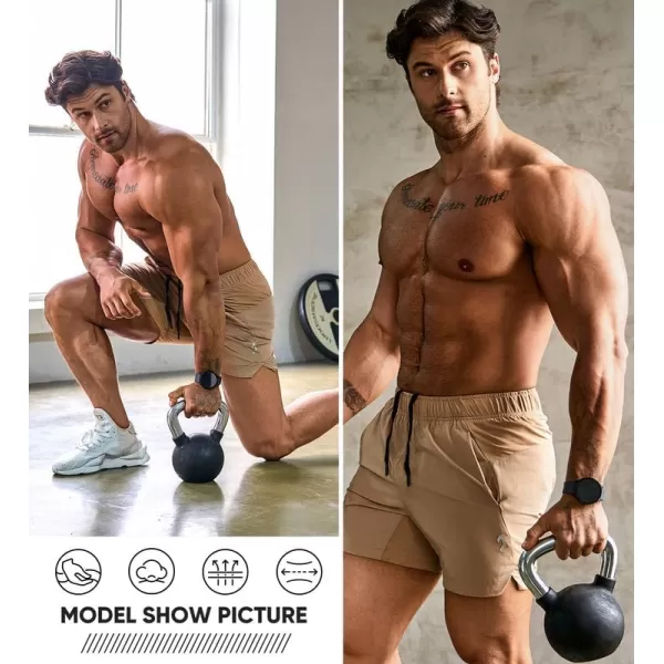 JMIERR Men's Gym Shorts Linerless 5" Quick Dry Workout Running Shorts with Zip Pockets Sports Athletic Shorts