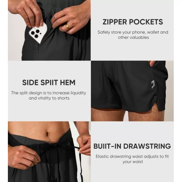 JMIERR Men's Gym Shorts Linerless 5" Quick Dry Workout Running Shorts with Zip Pockets Sports Athletic Shorts
