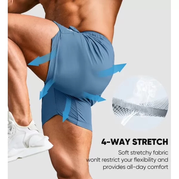 JMIERR Men's Gym Shorts Linerless 5" Quick Dry Workout Running Shorts with Zip Pockets Sports Athletic Shorts