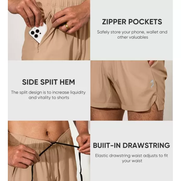 JMIERR Men's Gym Shorts Linerless 5" Quick Dry Workout Running Shorts with Zip Pockets Sports Athletic Shorts