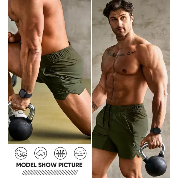 JMIERR Men's Gym Shorts Linerless 5" Quick Dry Workout Running Shorts with Zip Pockets Sports Athletic Shorts