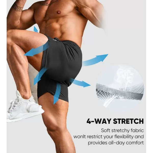 JMIERR Men's Gym Shorts Linerless 5" Quick Dry Workout Running Shorts with Zip Pockets Sports Athletic Shorts