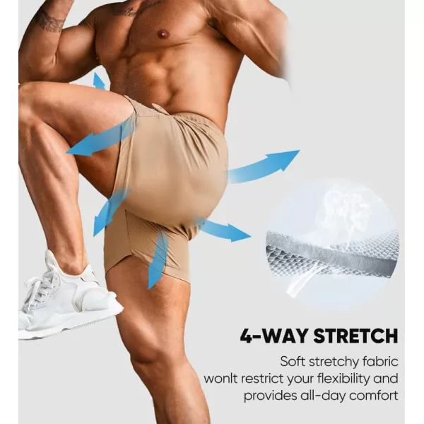 JMIERR Men's Gym Shorts Linerless 5" Quick Dry Workout Running Shorts with Zip Pockets Sports Athletic Shorts