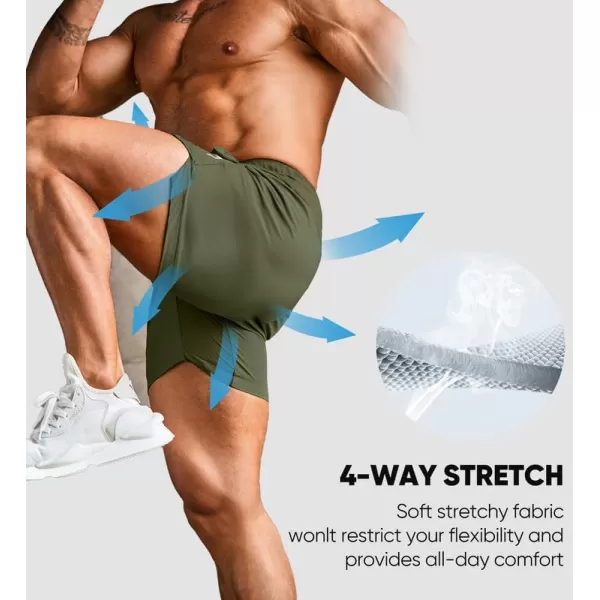 JMIERR Men's Gym Shorts Linerless 5" Quick Dry Workout Running Shorts with Zip Pockets Sports Athletic Shorts