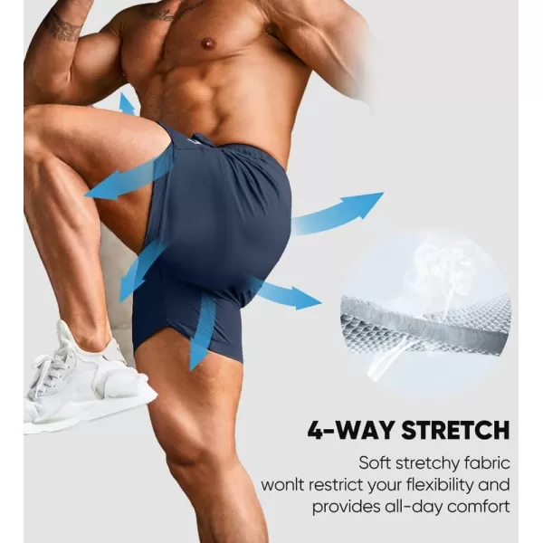 JMIERR Men's Gym Shorts Linerless 5" Quick Dry Workout Running Shorts with Zip Pockets Sports Athletic Shorts