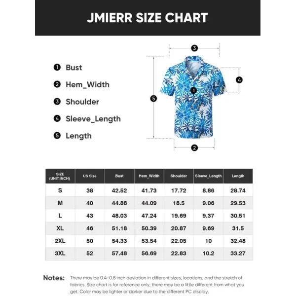 JMIERR Men's Hawaiian Shirt Short Sleeve Beach Shirts for Men Floral Casual Button Down Shirts Tropical Holiday Shirts