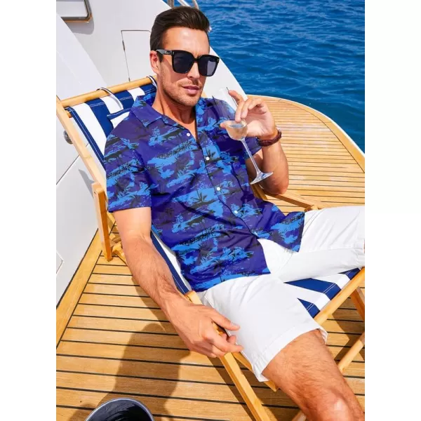JMIERR Men's Hawaiian Shirt Short Sleeve Beach Shirts for Men Floral Casual Button Down Shirts Tropical Holiday Shirts