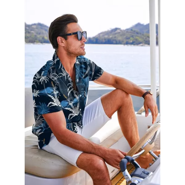 JMIERR Men's Hawaiian Shirt Short Sleeve Beach Shirts for Men Floral Casual Button Down Shirts Tropical Holiday Shirts