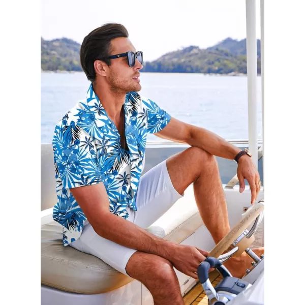 JMIERR Men's Hawaiian Shirt Short Sleeve Beach Shirts for Men Floral Casual Button Down Shirts Tropical Holiday Shirts