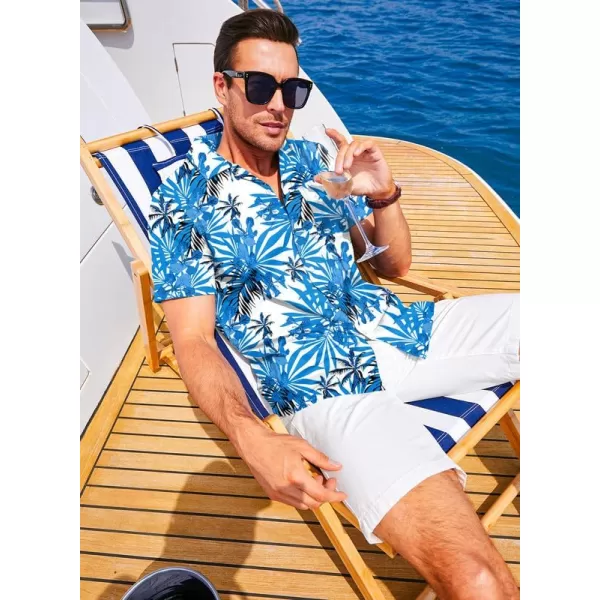 JMIERR Men's Hawaiian Shirt Short Sleeve Beach Shirts for Men Floral Casual Button Down Shirts Tropical Holiday Shirts