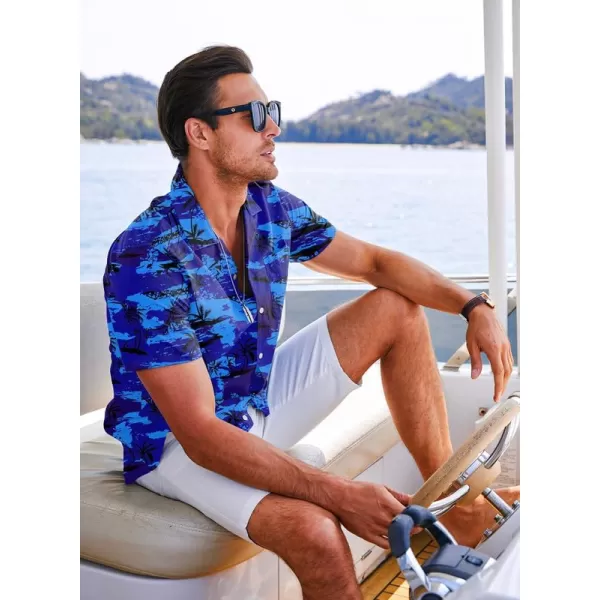 JMIERR Men's Hawaiian Shirt Short Sleeve Beach Shirts for Men Floral Casual Button Down Shirts Tropical Holiday Shirts