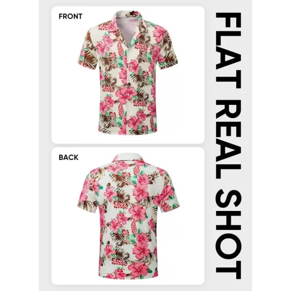 JMIERR Men's Hawaiian Shirt Short Sleeve Beach Shirts for Men Floral Casual Button Down Shirts Tropical Holiday Shirts