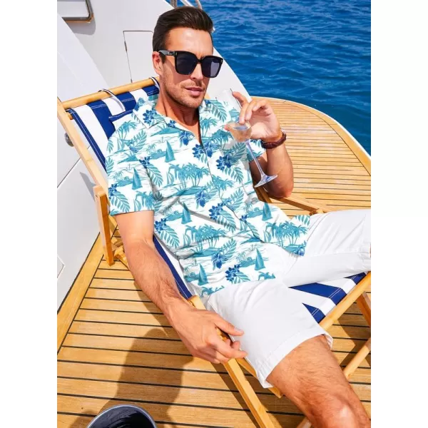 JMIERR Men's Hawaiian Shirt Short Sleeve Beach Shirts for Men Floral Casual Button Down Shirts Tropical Holiday Shirts