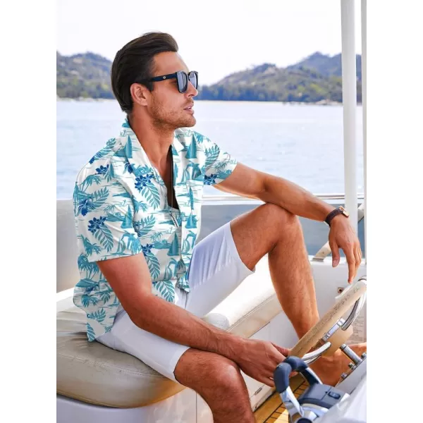 JMIERR Men's Hawaiian Shirt Short Sleeve Beach Shirts for Men Floral Casual Button Down Shirts Tropical Holiday Shirts