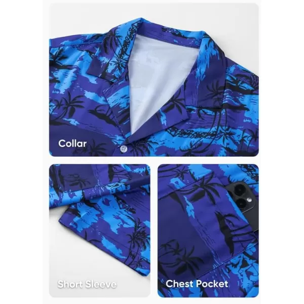 JMIERR Men's Hawaiian Shirt Short Sleeve Beach Shirts for Men Floral Casual Button Down Shirts Tropical Holiday Shirts