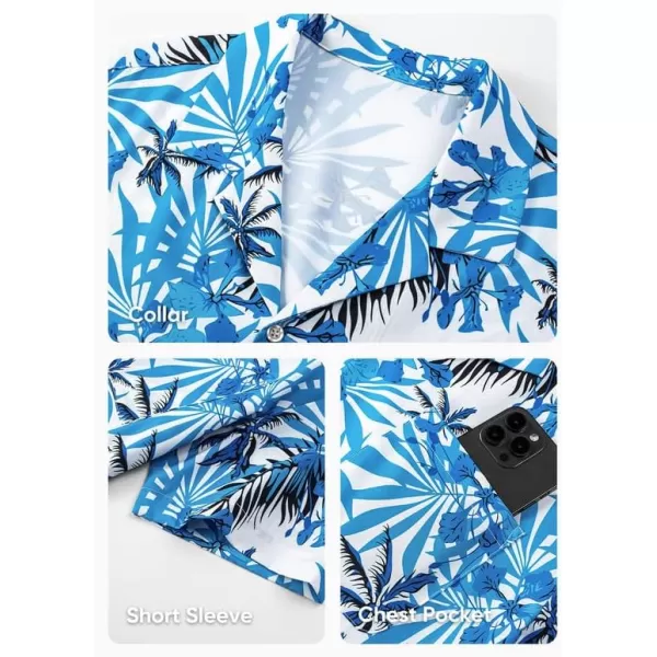 JMIERR Men's Hawaiian Shirt Short Sleeve Beach Shirts for Men Floral Casual Button Down Shirts Tropical Holiday Shirts