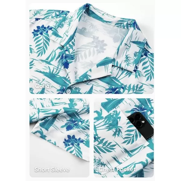 JMIERR Men's Hawaiian Shirt Short Sleeve Beach Shirts for Men Floral Casual Button Down Shirts Tropical Holiday Shirts