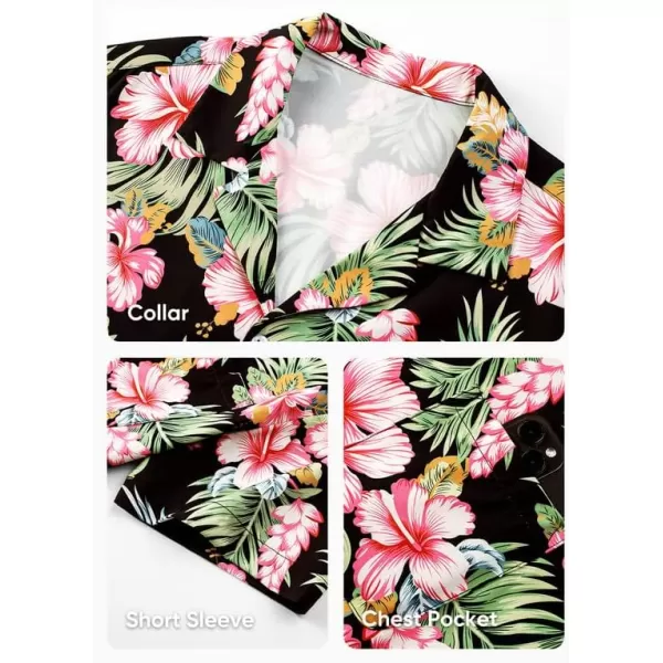 JMIERR Men's Hawaiian Shirt Short Sleeve Beach Shirts for Men Floral Casual Button Down Shirts Tropical Holiday Shirts