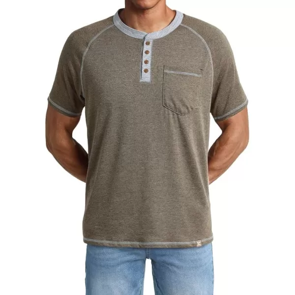 JMIERR Men's Henley Short Sleeve T-Shirt Cotton Casual Shirts with Pockets
