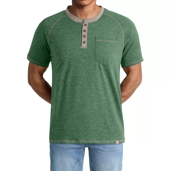 JMIERR Men's Henley Short Sleeve T-Shirt Cotton Casual Shirts with Pockets