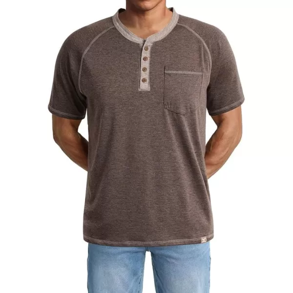 JMIERR Men's Henley Short Sleeve T-Shirt Cotton Casual Shirts with Pockets
