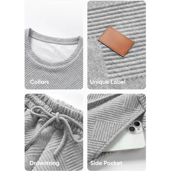 JMIERR Men's Jacquard Knit Lounge Sets Short Sleeve T-Shirts and Shorts Matching Set Loungewear Sweatsuit with Pockets