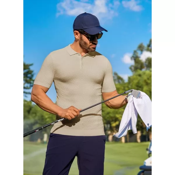 JMIERR Mens Knit Polo Shirts Button Up Textured T Shirts Casual Solid Color Slim Fit Short Sleeve Summer Golf Tee Shirt