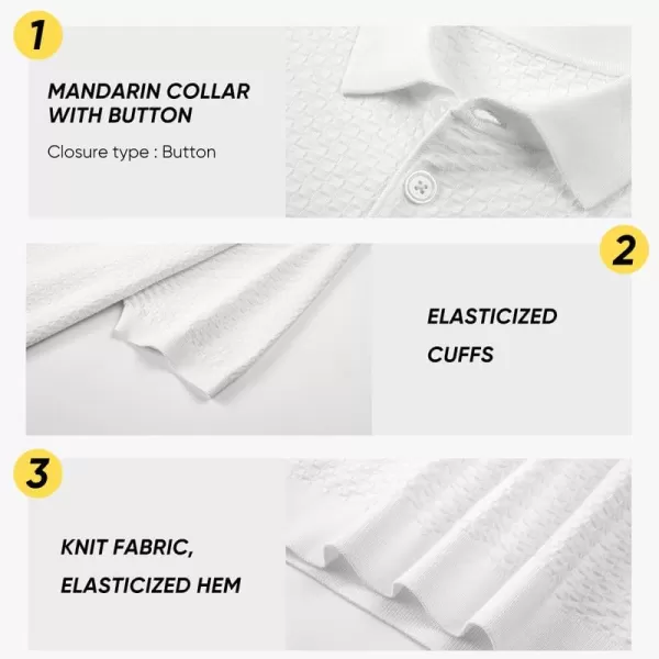 JMIERR Mens Knit Polo Shirts Button Up Textured T Shirts Casual Solid Color Slim Fit Short Sleeve Summer Golf Tee Shirt