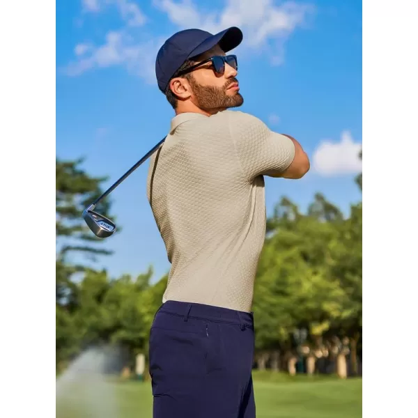 JMIERR Mens Knit Polo Shirts Button Up Textured T Shirts Casual Solid Color Slim Fit Short Sleeve Summer Golf Tee Shirt