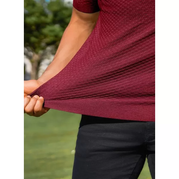 JMIERR Mens Knit Polo Shirts Button Up Textured T Shirts Casual Solid Color Slim Fit Short Sleeve Summer Golf Tee Shirt