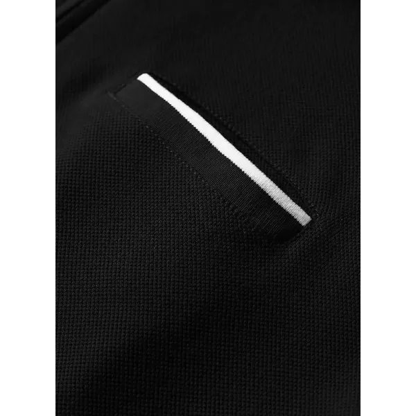JMIERR Mens Knit Polo Shirts Quarter Zip Shirts Casual Stripe Summer Lightweight Short Sleeve Golf Collared Shirt