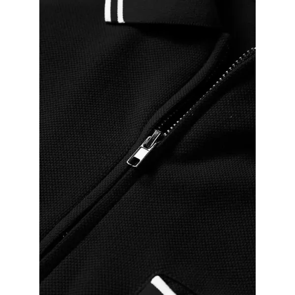 JMIERR Mens Knit Polo Shirts Quarter Zip Shirts Casual Stripe Summer Lightweight Short Sleeve Golf Collared Shirt