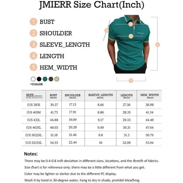 JMIERR Mens Knit Polo Shirts Quarter Zip Shirts Casual Stripe Summer Lightweight Short Sleeve Golf Collared Shirt
