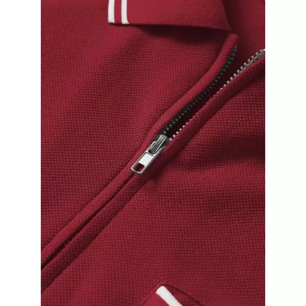 JMIERR Mens Knit Polo Shirts Quarter Zip Shirts Casual Stripe Summer Lightweight Short Sleeve Golf Collared Shirt