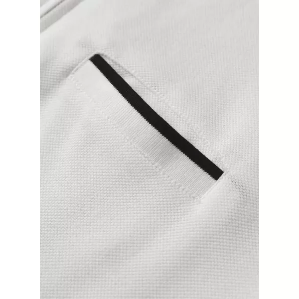 JMIERR Mens Knit Polo Shirts Quarter Zip Shirts Casual Stripe Summer Lightweight Short Sleeve Golf Collared Shirt