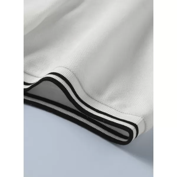 JMIERR Mens Knit Polo Shirts Quarter Zip Shirts Casual Stripe Summer Lightweight Short Sleeve Golf Collared Shirt