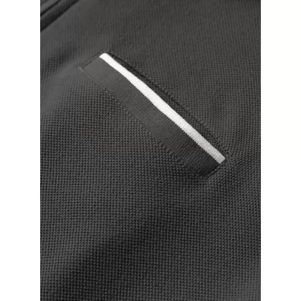 JMIERR Mens Knit Polo Shirts Quarter Zip Shirts Casual Stripe Summer Lightweight Short Sleeve Golf Collared Shirt