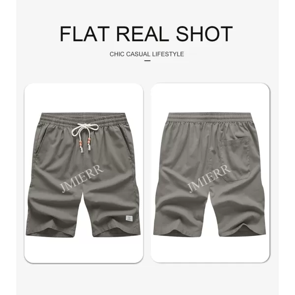 JMIERR Men's Linen Shorts Casual Elastic Waist Drawstring Lightweight Summer Beach Golf Shorts with Pockets