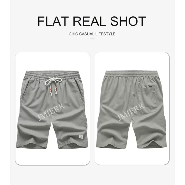 JMIERR Men's Linen Shorts Casual Elastic Waist Drawstring Lightweight Summer Beach Golf Shorts with Pockets