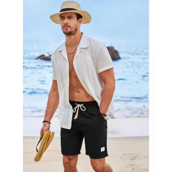 JMIERR Men's Linen Shorts Casual Elastic Waist Drawstring Lightweight Summer Beach Golf Shorts with Pockets