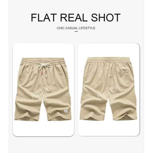 JMIERR Men's Linen Shorts Casual Elastic Waist Drawstring Lightweight Summer Beach Golf Shorts with Pockets