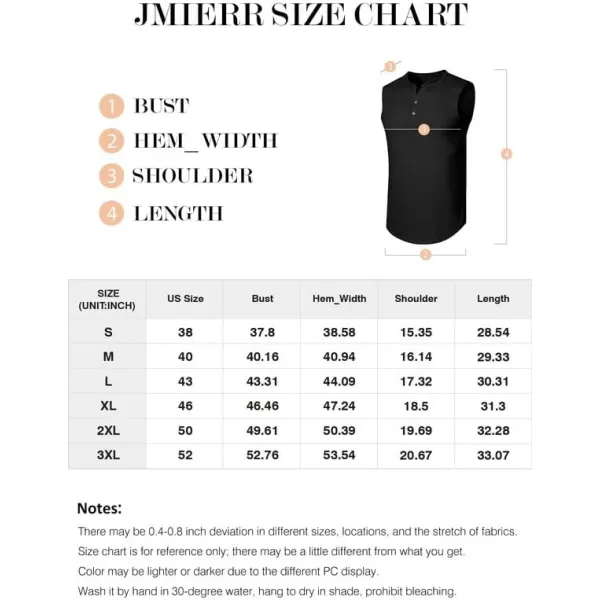 JMIERR Men's Muscle Sleeveless Tank Tops Slim Henley Longline Cotton T-Shirt Tees with Button