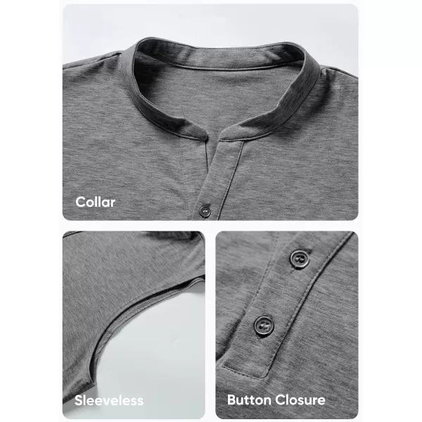 JMIERR Men's Muscle Sleeveless Tank Tops Slim Henley Longline Cotton T-Shirt Tees with Button